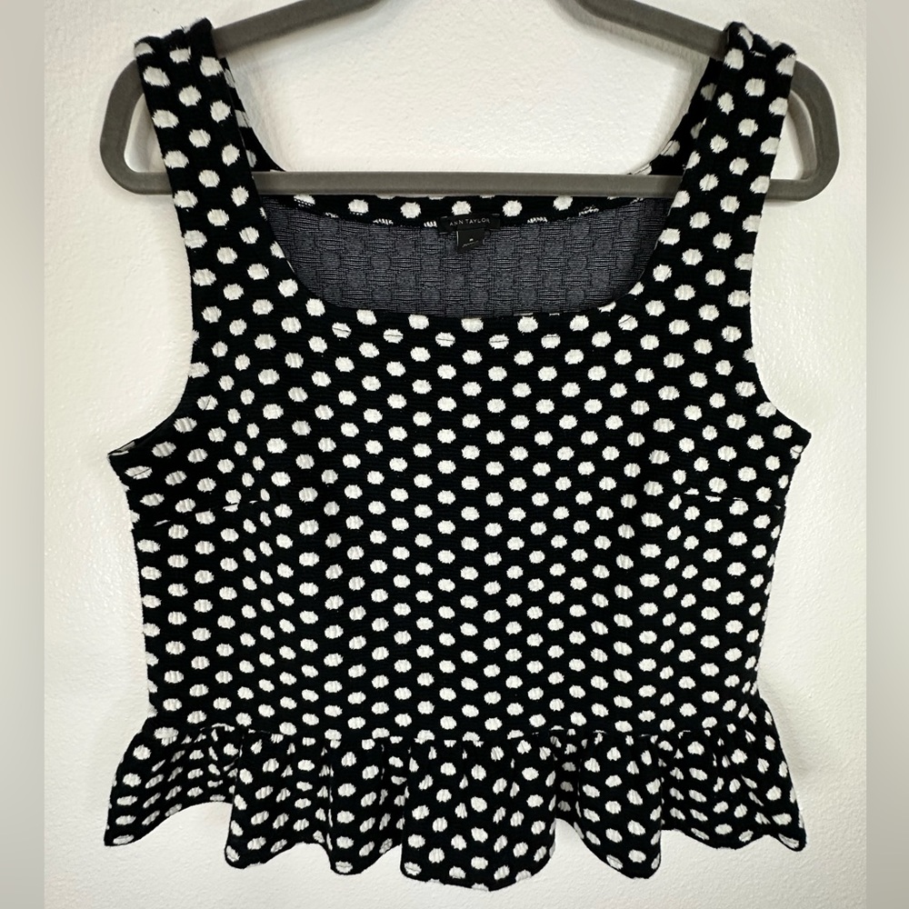 Ann Taylor | White Polka Dot Tank Top